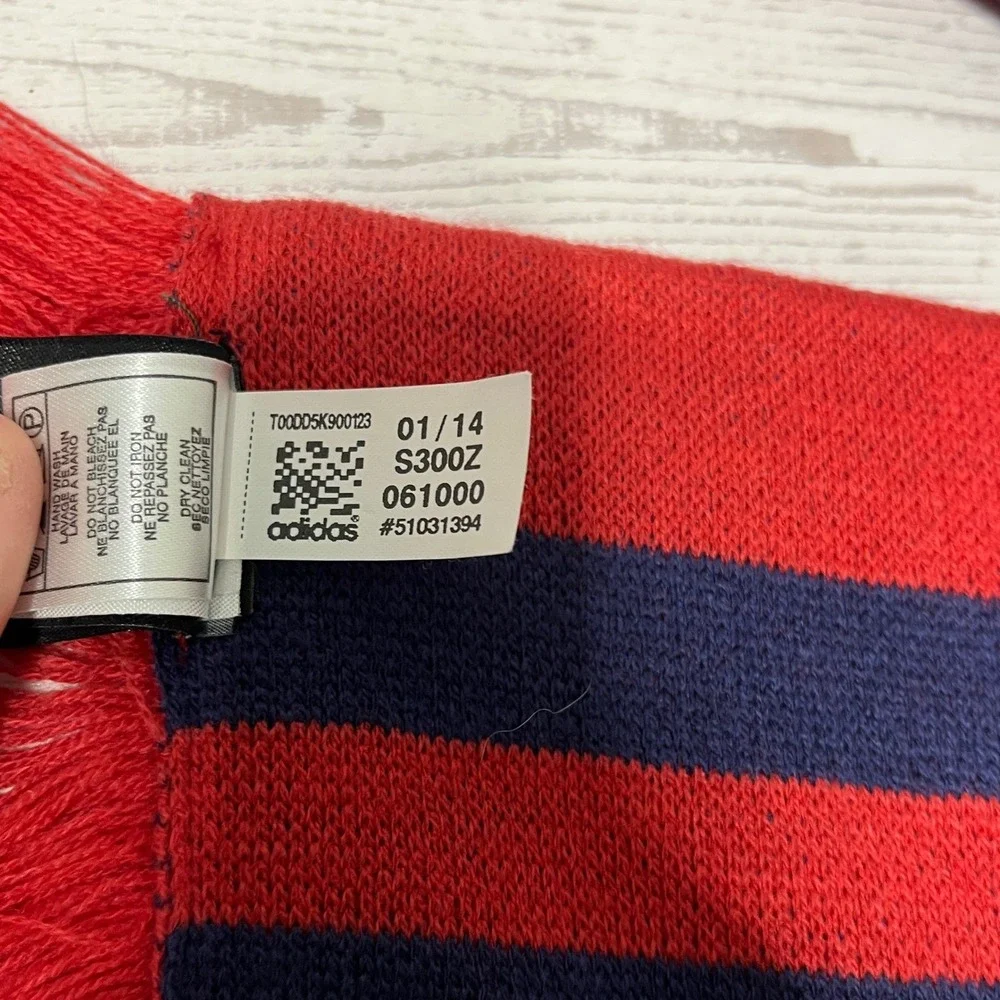Adidas New York Red Bulls MLS Soccer Scarf Red Navy Blue Knit‎ 01/14 S300Z